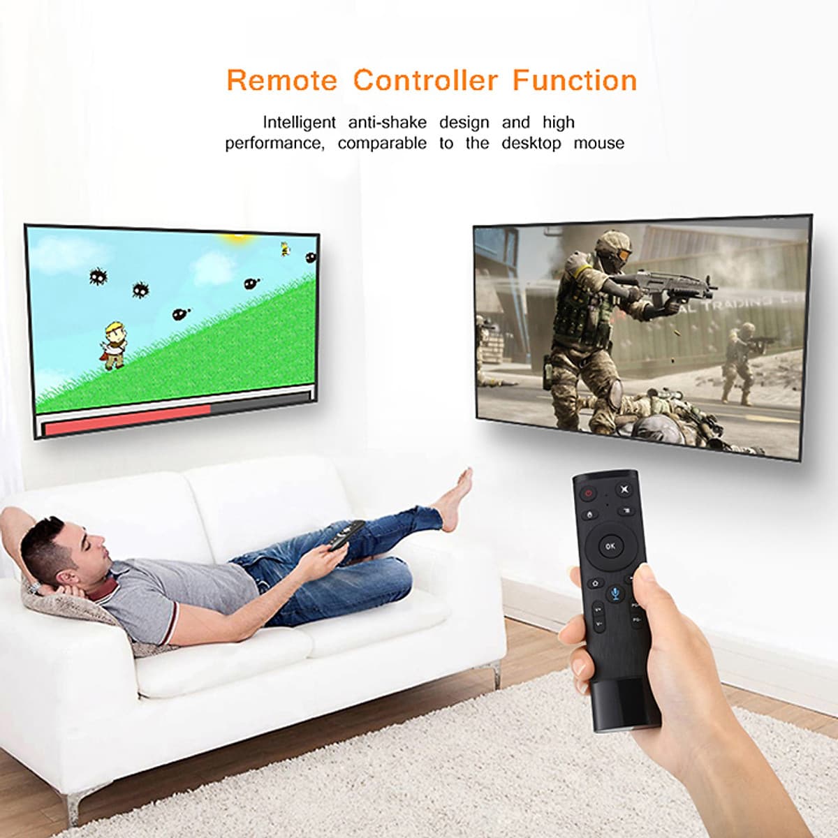 Chuột bay điều khiển không dây có giọng nói cho Android tivi 