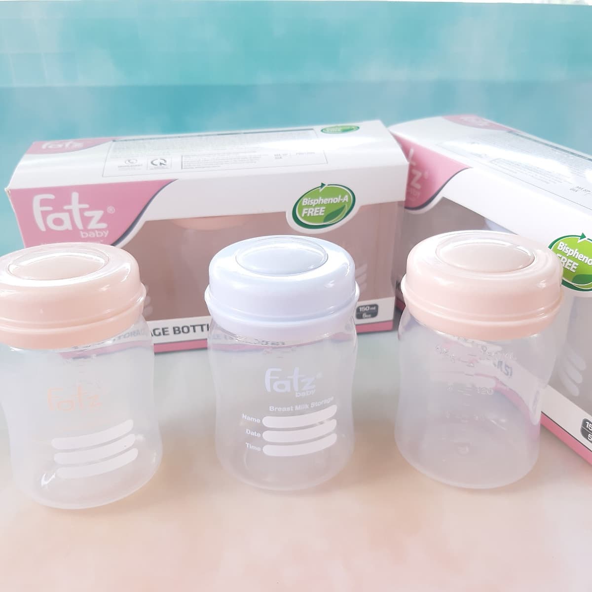 Bộ 3 bình trữ sữa mẹ cổ rộng Fatzbaby 150ml + tặng 5 zipper 10x15cm