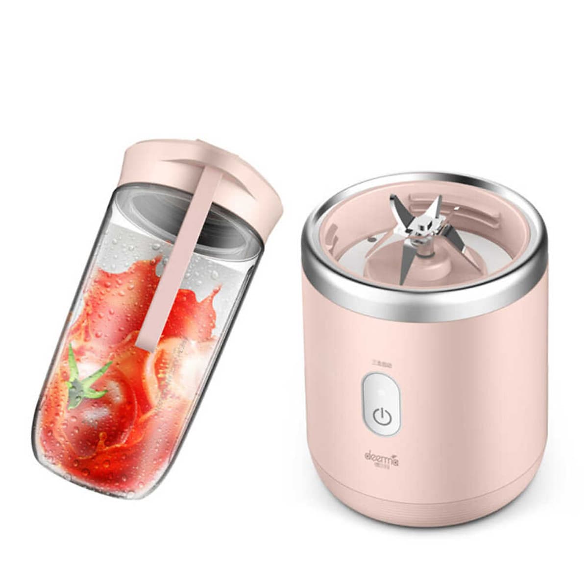 Máy Xay Sinh Tố Cầm Tay Xiaomi Deerma Juicer Fruit Mix NU-08 - Thiết Kế Sang Chảnh - Màu Hồng Patel - Hàng Nhập Khẩu