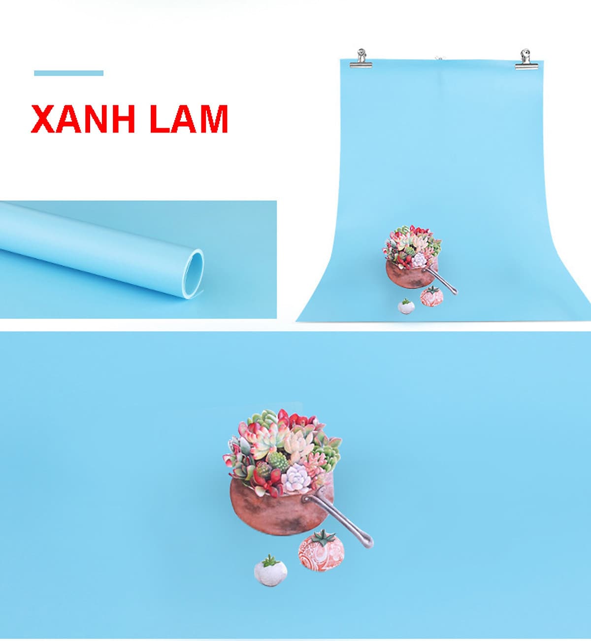 Phông nền nhựa PVC trơn kích thước 70x140cm treo giá khung chụp ảnh sản phẩm đủ màu sắc 