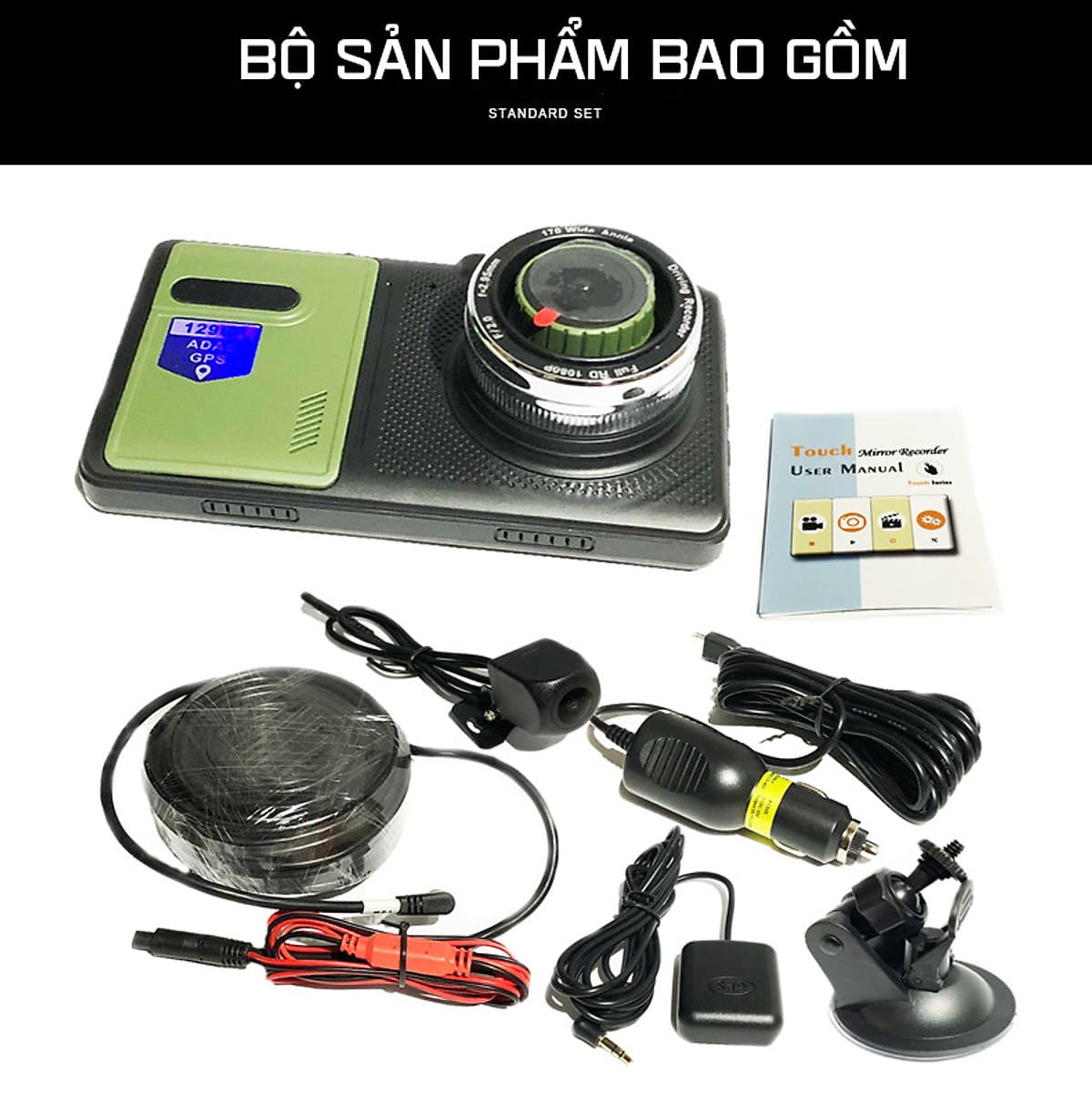 Camera Hành Trình Xe Tải Màn Hình Cảm Ứng 5.0 inch Full HD 1080p GPS H5 (Hỗ Trợ Tiếng Việt) 