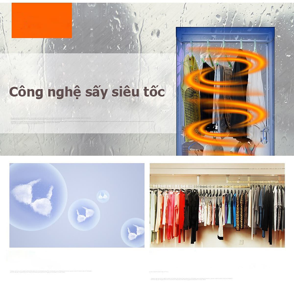 Máy Sấy Quần Áo 2 Tầng Deerma Sấy Khô Nhanh - Giữ Hương Thơm Vải - Thiết Kế Đa Năng Tiện Lợi - Hàng Nhập Khẩu