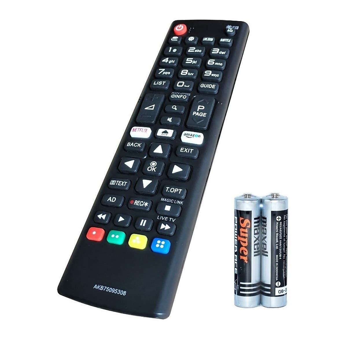 Remote Điều Khiển Dành Cho Smart TV LG, Internet TV, TV Thông Minh LG AKB75095308 (Kèm Pin AAA Maxell)