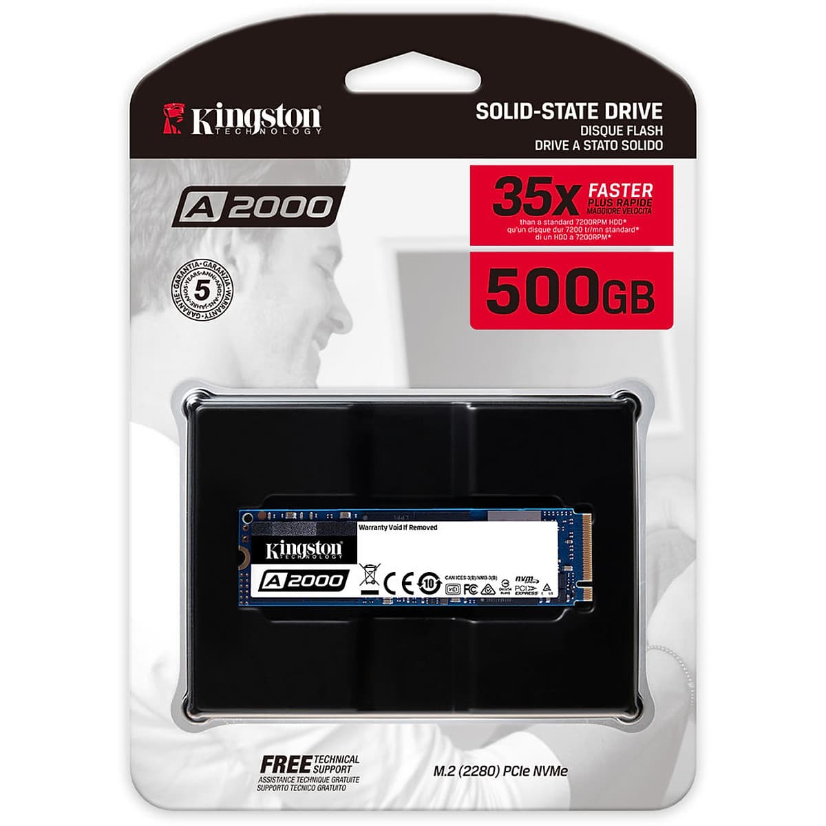 Ổ cứng SSD Kingston A2000 NVMe PCIe Gen 3.0 x4 500G - Hàng Chính Hãng