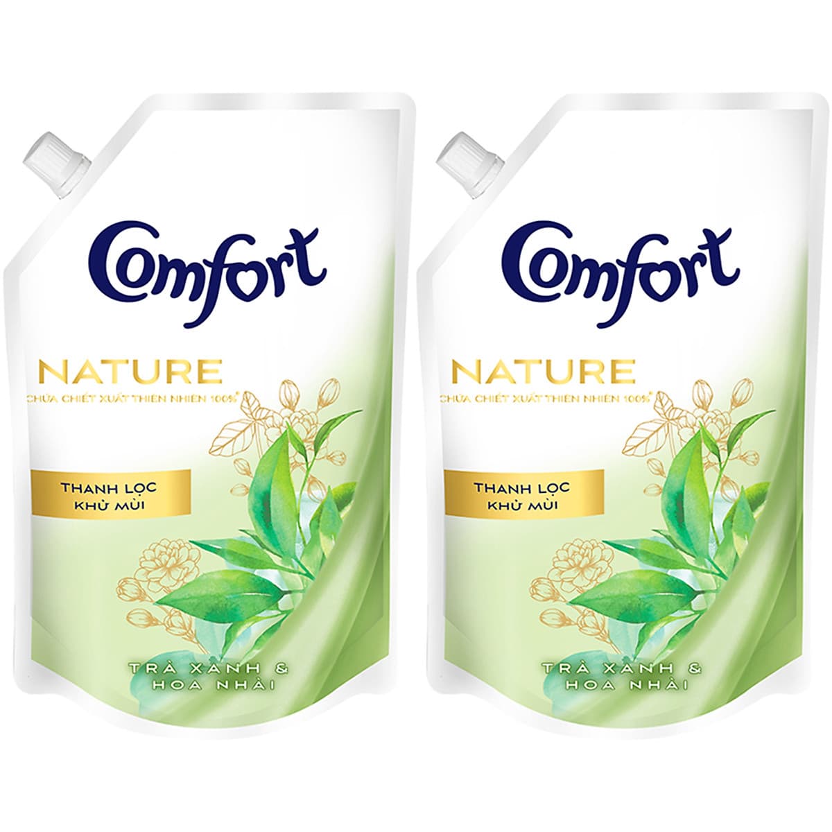 Combo 2 Nước Xả Làm Mềm Vải Comfort Nature Thanh Lọc Khử Mùi Túi 1.5L