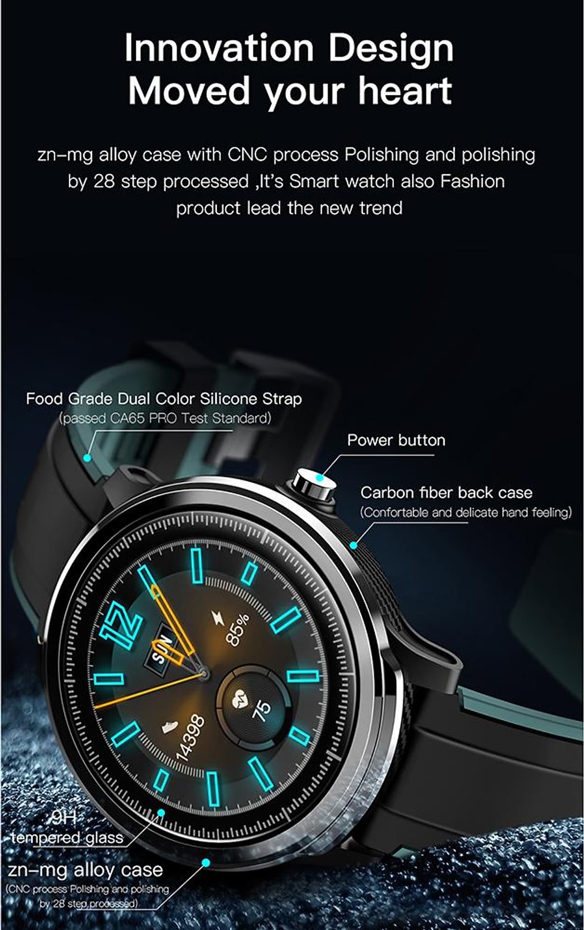 Đồng Hồ Thông Minh KOSPET PROBE Smart Watch 1.3 inch IPS Full Round Touch Screen Healthcare Sports Smart Watch Dual Colorful Silicone Watch