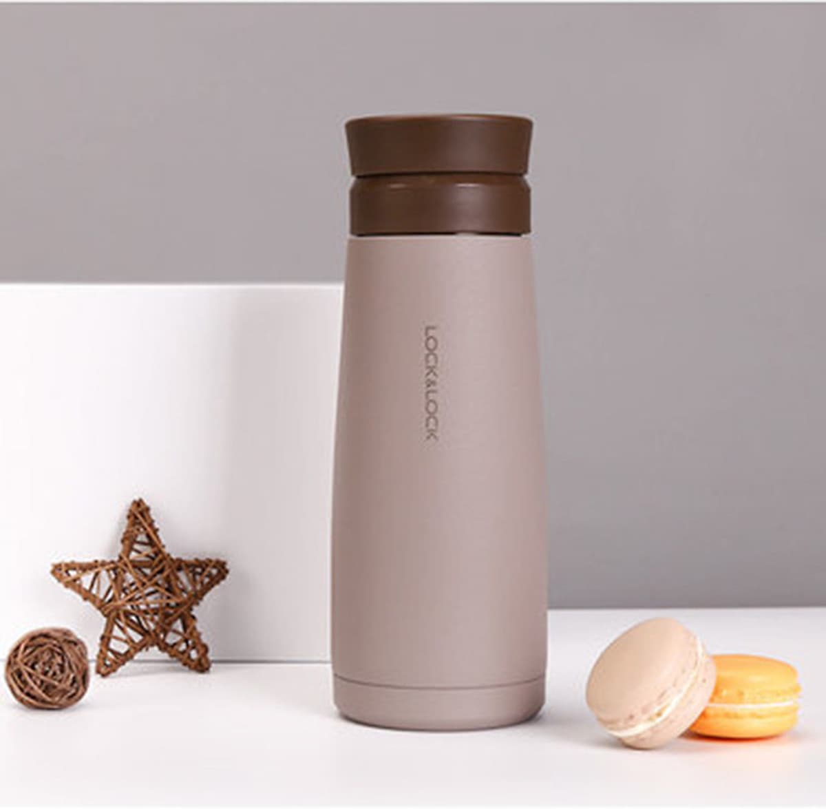 Bình Giữ Nhiệt Lock&Lock Macaron 450ml LHC4230 - Hàng Chính Hãng, Chất Liệu Thép Không Gỉ, Có Lưới Lọc Trà Tiện Dụng Kèm Ống Hút Inox 304