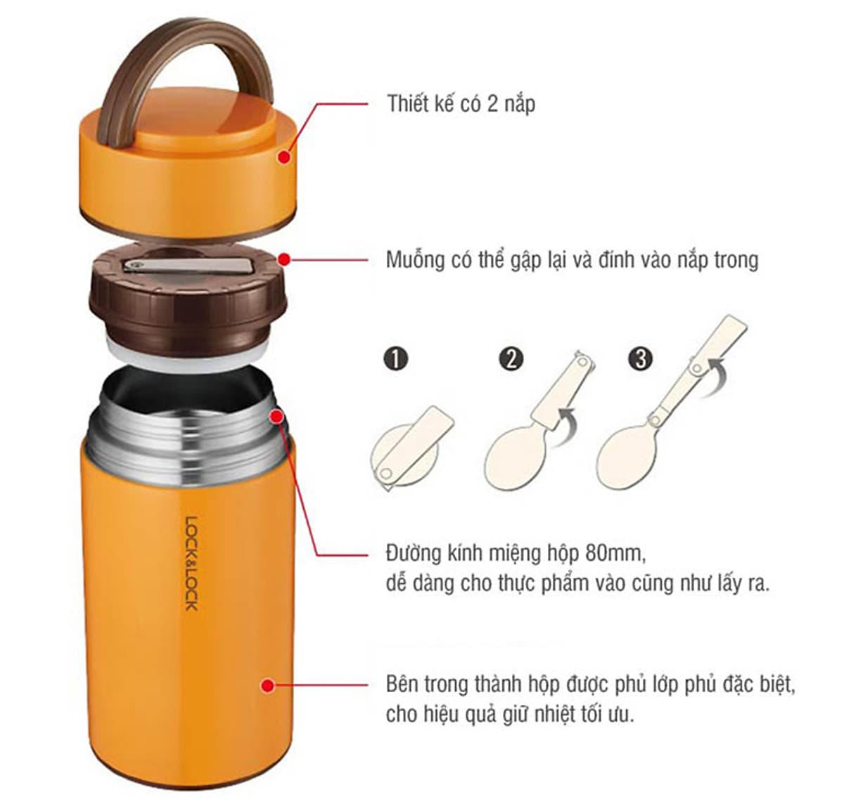 Bình Đựng Thức Ăn Giữ Nhiệt Column Food Jar Lock&Lock LHC8022 (750ml)