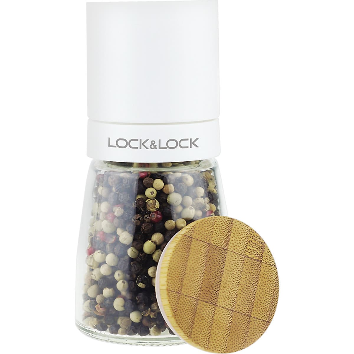 Lọ xay tiêu cầm tay Lock&Lock CKO115 140ml  -  Hàng chính hãng - Lọ bằng thủy tinh, lưỡi dao bằng sứ xay nhuyễn tốt, nắp bằng gỗ sồi, tiện dụng, dễ sử dụng