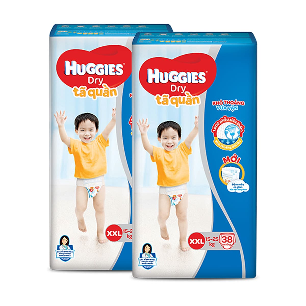 Combo 2 Tã quần HUGGIES DRY BIG JUMBO M54 - L48 - XL42 - XXL38