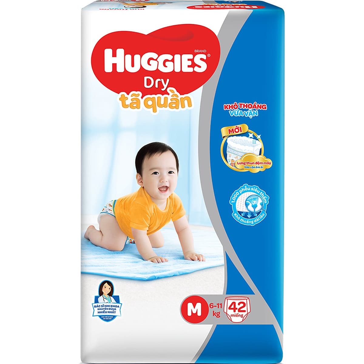 Tã Quần Huggies Dry Pants Jumbo M42 (5-10Kg) - Gói 42 Miếng