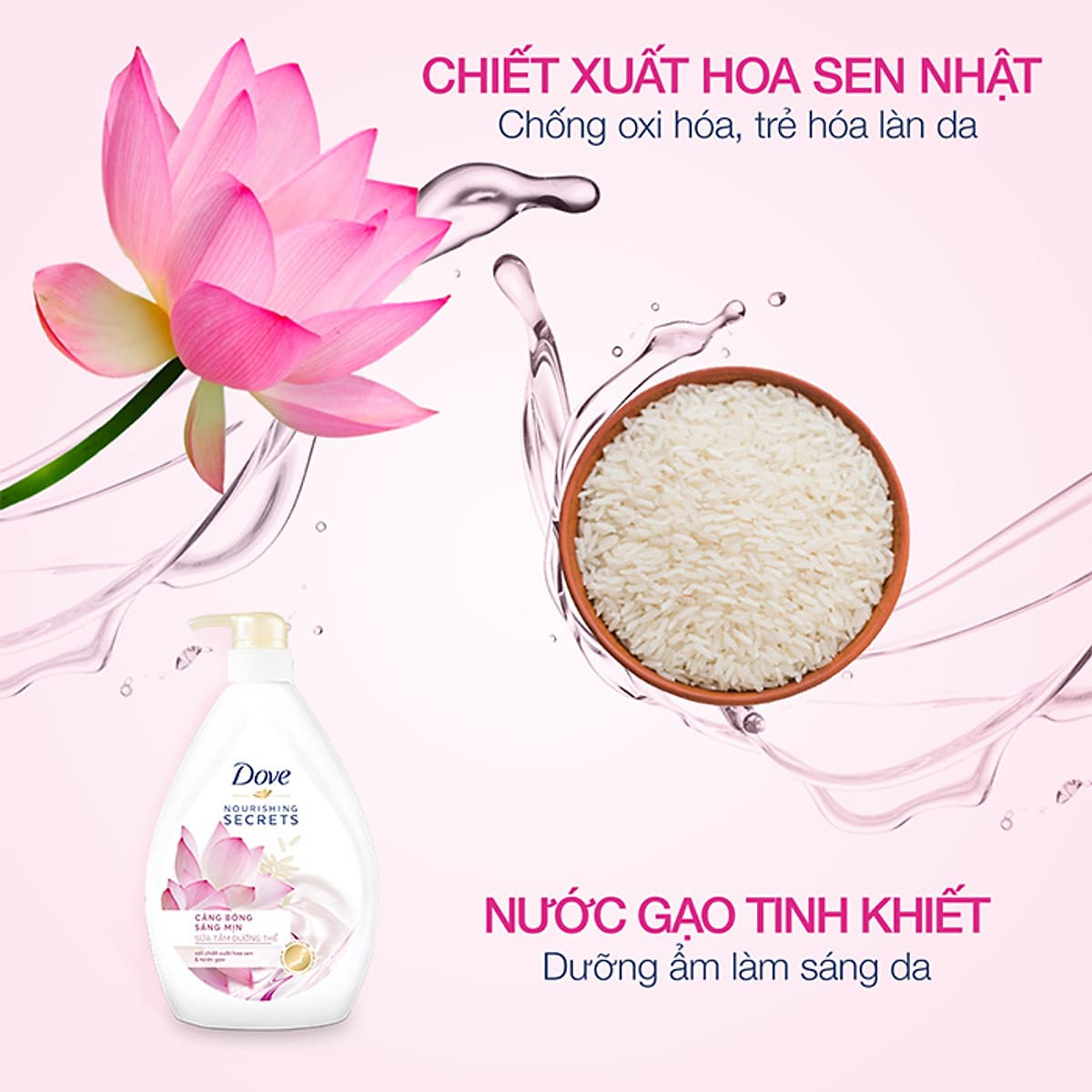 Combo 2 Sữa Tắm Dove Căng Bóng Sáng Mịn 530g