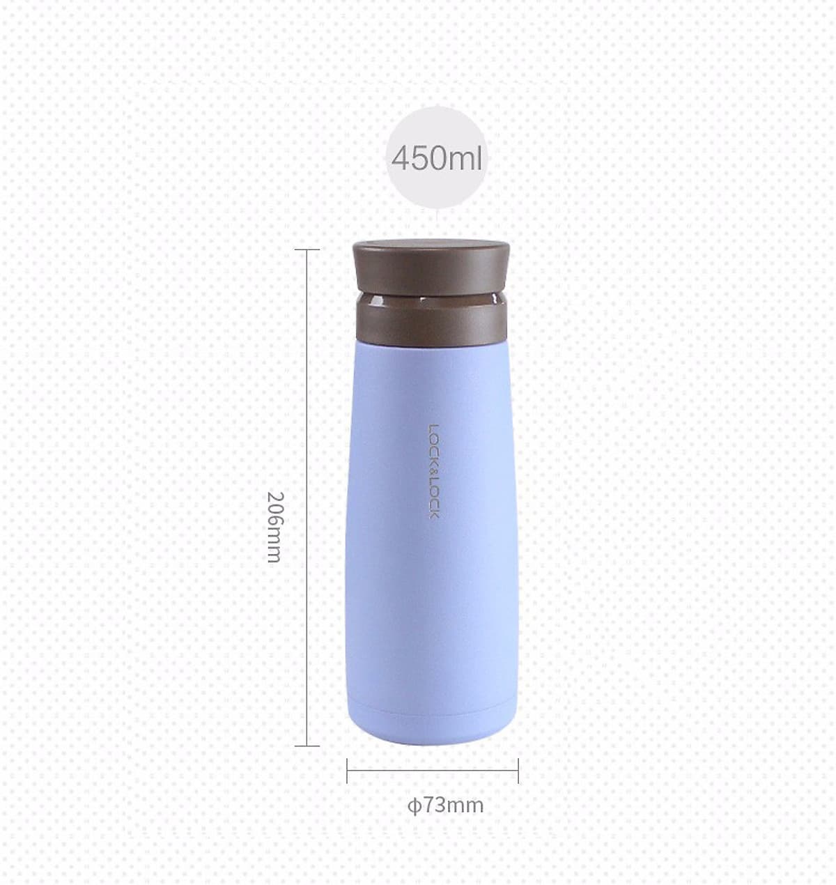Bình Giữ Nhiệt Lock&Lock Macaron 450ml LHC4230 - Hàng Chính Hãng, Chất Liệu Thép Không Gỉ, Có Lưới Lọc Trà Tiện Dụng Kèm Ống Hút Inox 304