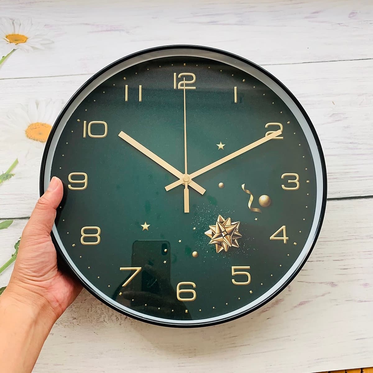 ĐỒNG HỒ TREO TƯỜNG KIM TRÔI - 30CM - PHONG CẢNH THIÊN NHIÊN - KÍNH DÀY - SẮC NÉT