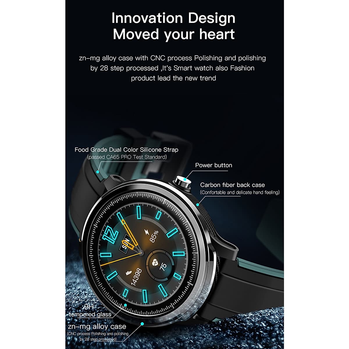 Đồng Hồ Thông Minh KOSPET PROBE Smart Watch 1.3 inch IPS Full Round Touch Screen Healthcare Sports Smart Watch Dual Colorful Silicone Watch