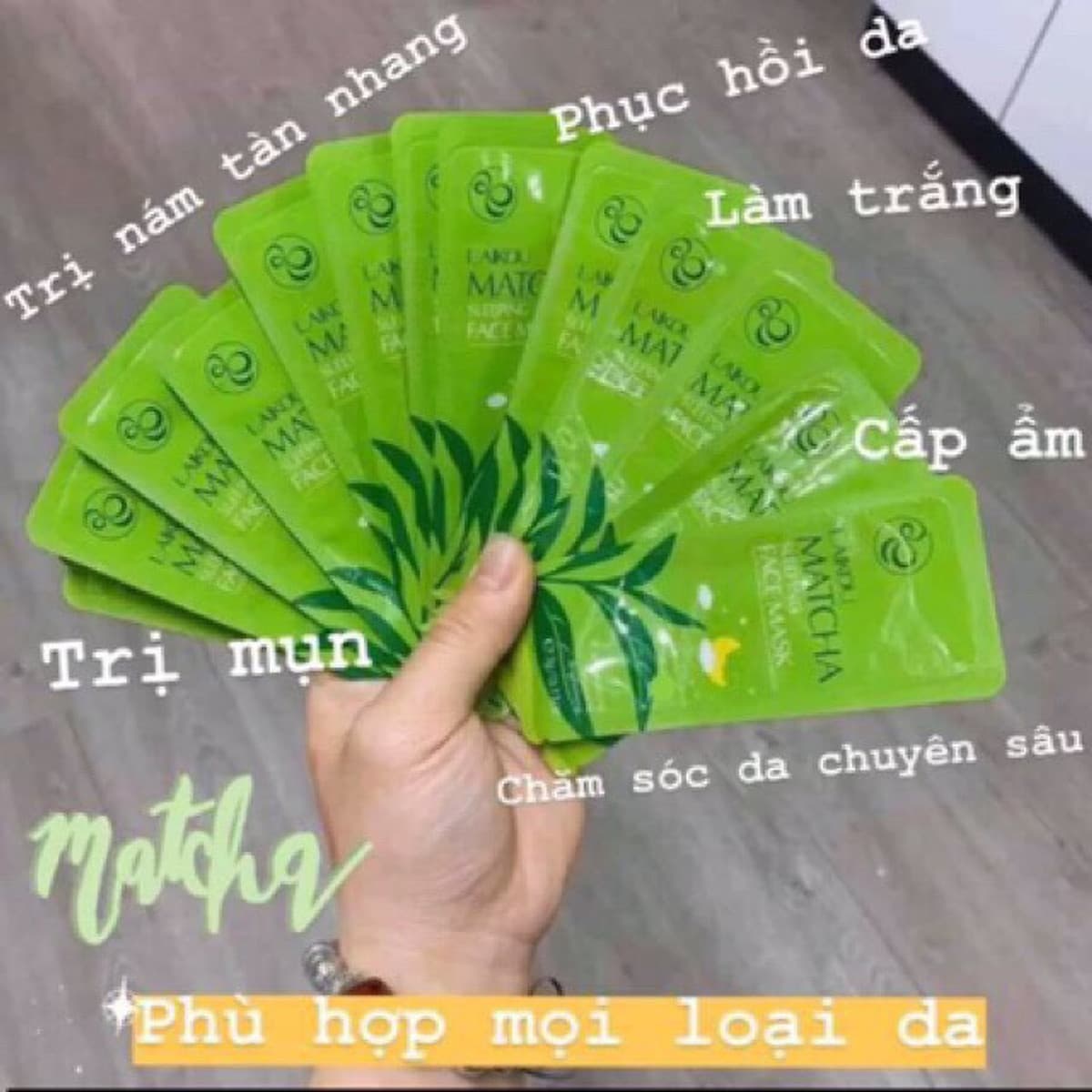  Bịch 15 Miếng Mặt Nạ Ngủ Trà Xanh Matcha Mud Mask Laikou