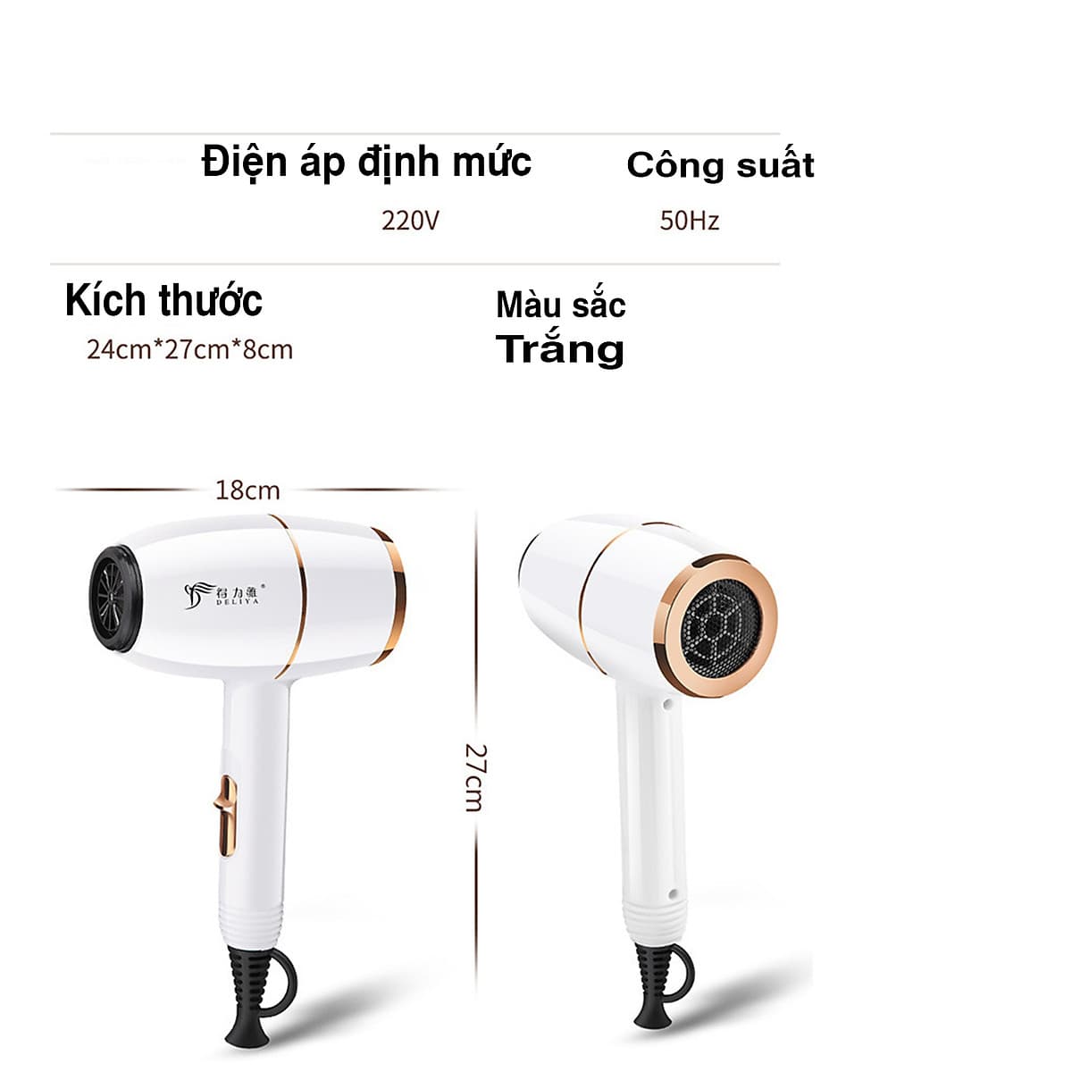 Máy sấy tóc công suất lớn ba chế độ gió chăm sóc tóc chuẩn Salon