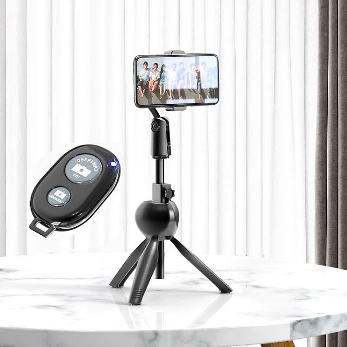 Chân Máy Chụp Ảnh, Quay Phim, Livestream Kẹp Ipad, Điện Thoại LT04 - Có Điều Khiển Từ Xa - Hàng Nhập Khẩu