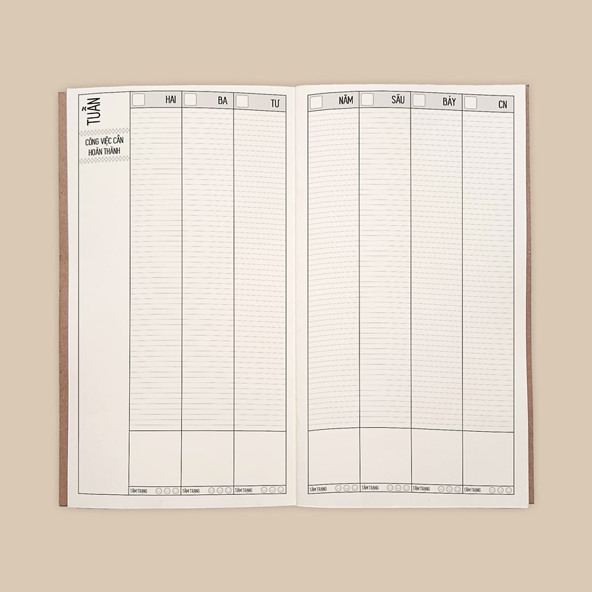 Sổ tay planner MIX TỔNG HỢP Tháng + tuần + ngày "Kế hoạch trọn đời" - Lịch tháng / Kế hoạch Tuần / Nhắc việc ngày / Chấm bi