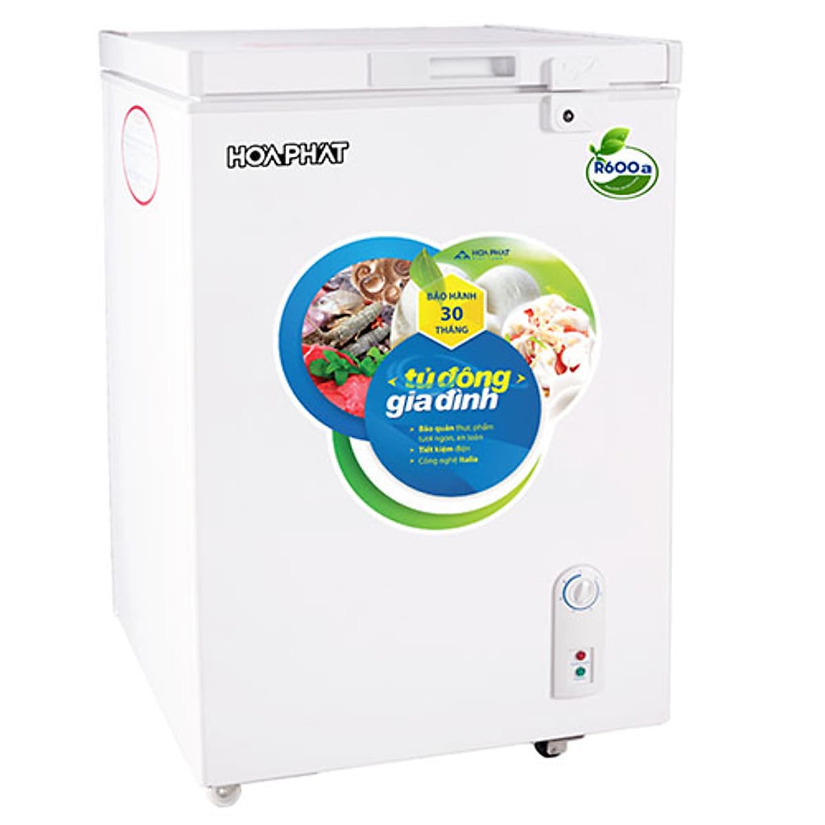 TỦ ĐÔNG MINI HÒA PHÁT 107 LÍT HCF-106S1Đ ĐỒNG (R600A) - HÀNG CHÍNH HÃNG