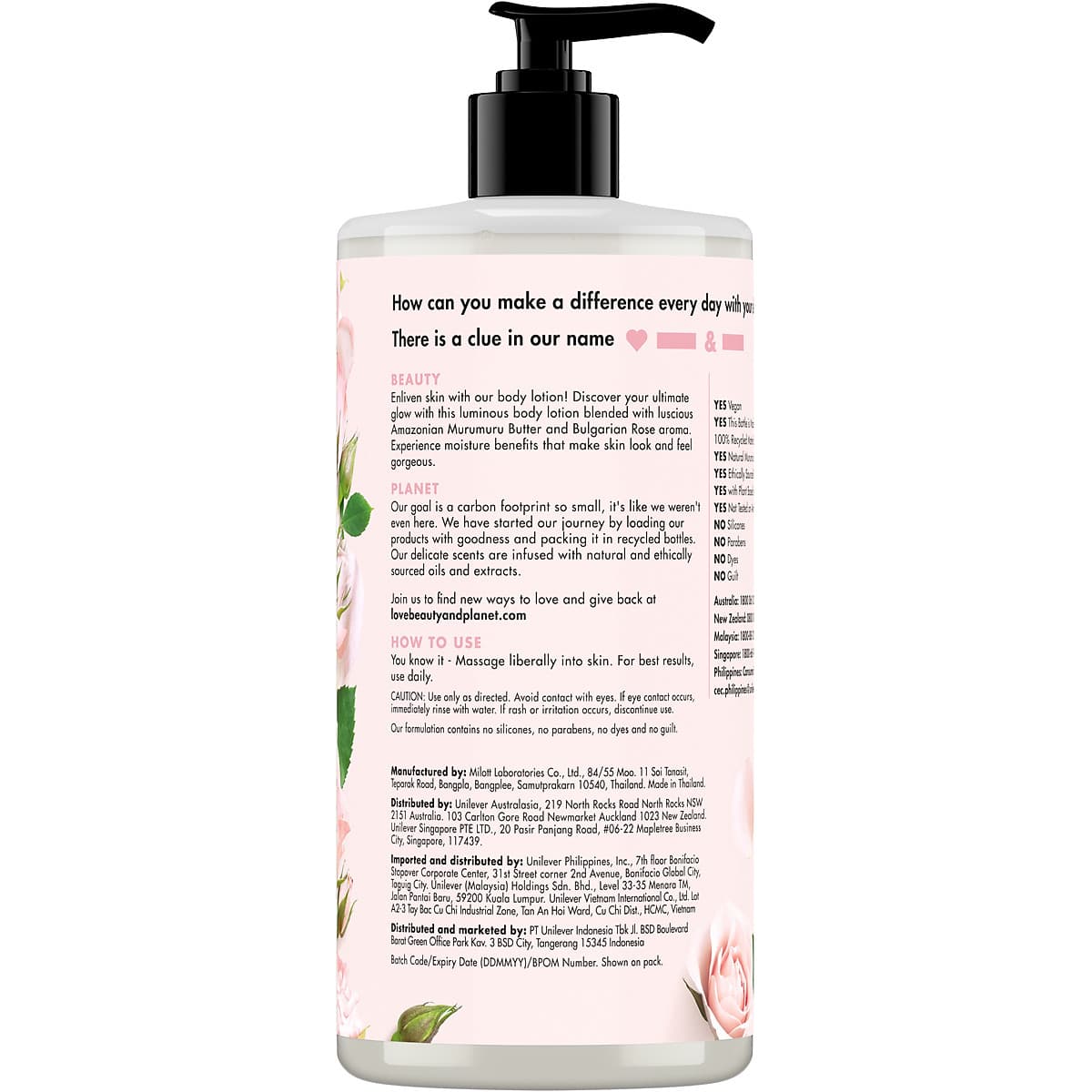 Sữa Dưỡng Thể Sáng Da Love Beauty And Planet Delicious Glow 400ml