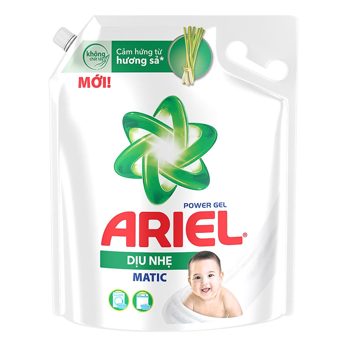 Nước Giặt Ariel Dịu Nhẹ Cho Da Nhạy Cảm Dạng Túi 3.25kg - Mềm mại ngát hương - An toàn cho da em bé