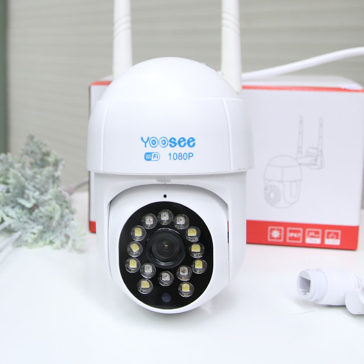 Camera Yoosee D14S PTZ 2.0 Mpx ngoài trời 14 Led, đàm thoại 2 chiều, 2 anten,  hỗ trợ thẻ nhớ lên đến 128G, cảnh báo chống trộm – Hàng nhập khẩu 
