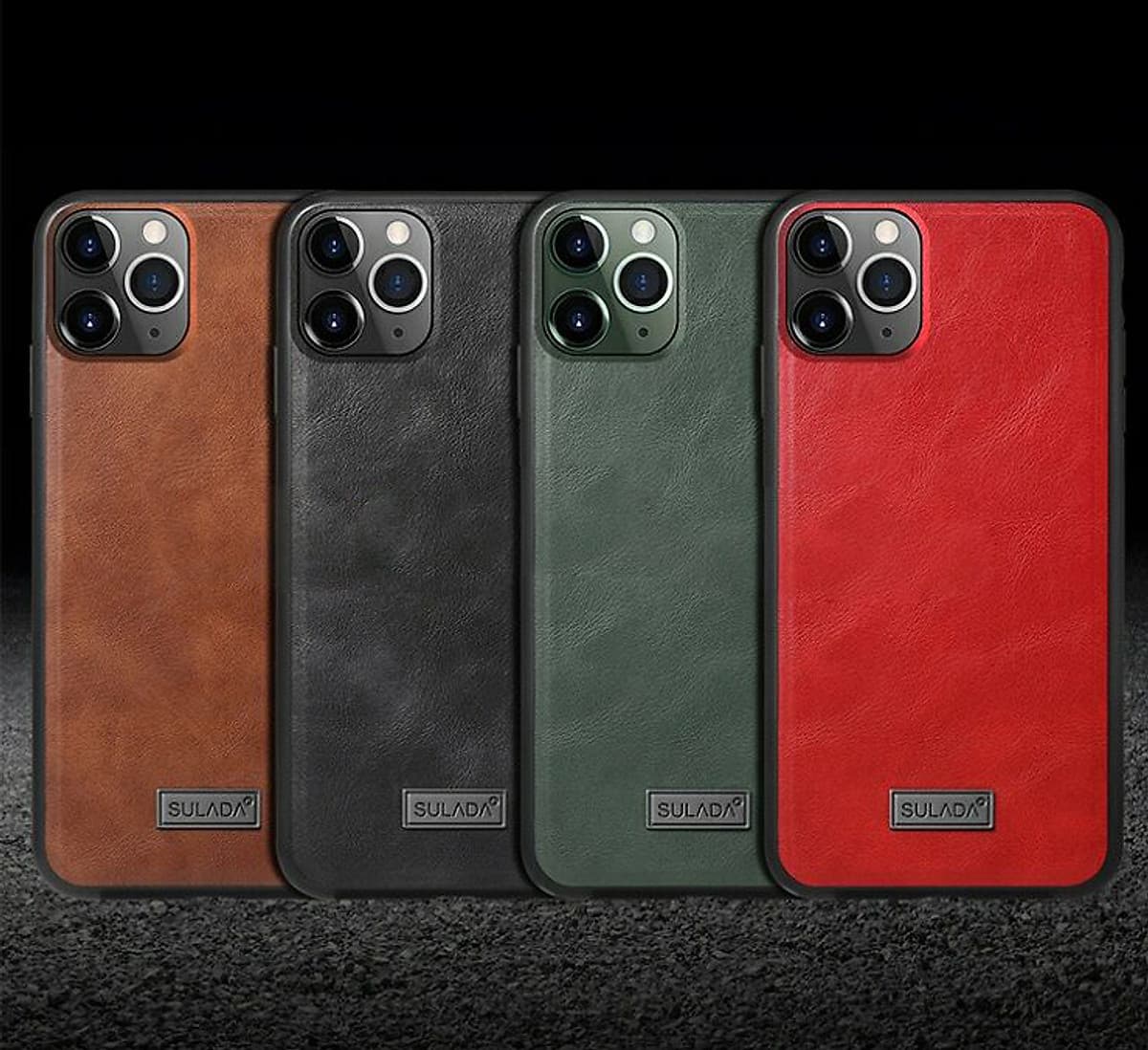 Ốp Lưng Da SULADA Viền silicon cho iPhone 11 Pro Max - Hàng Chính Hãng