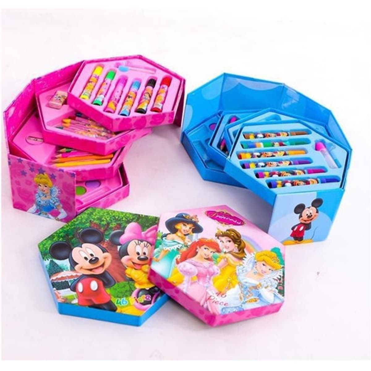 Bút chì màu 4 Tầng 46 món tặng quạt  mini tích điện (màu ngẫu nhiên)