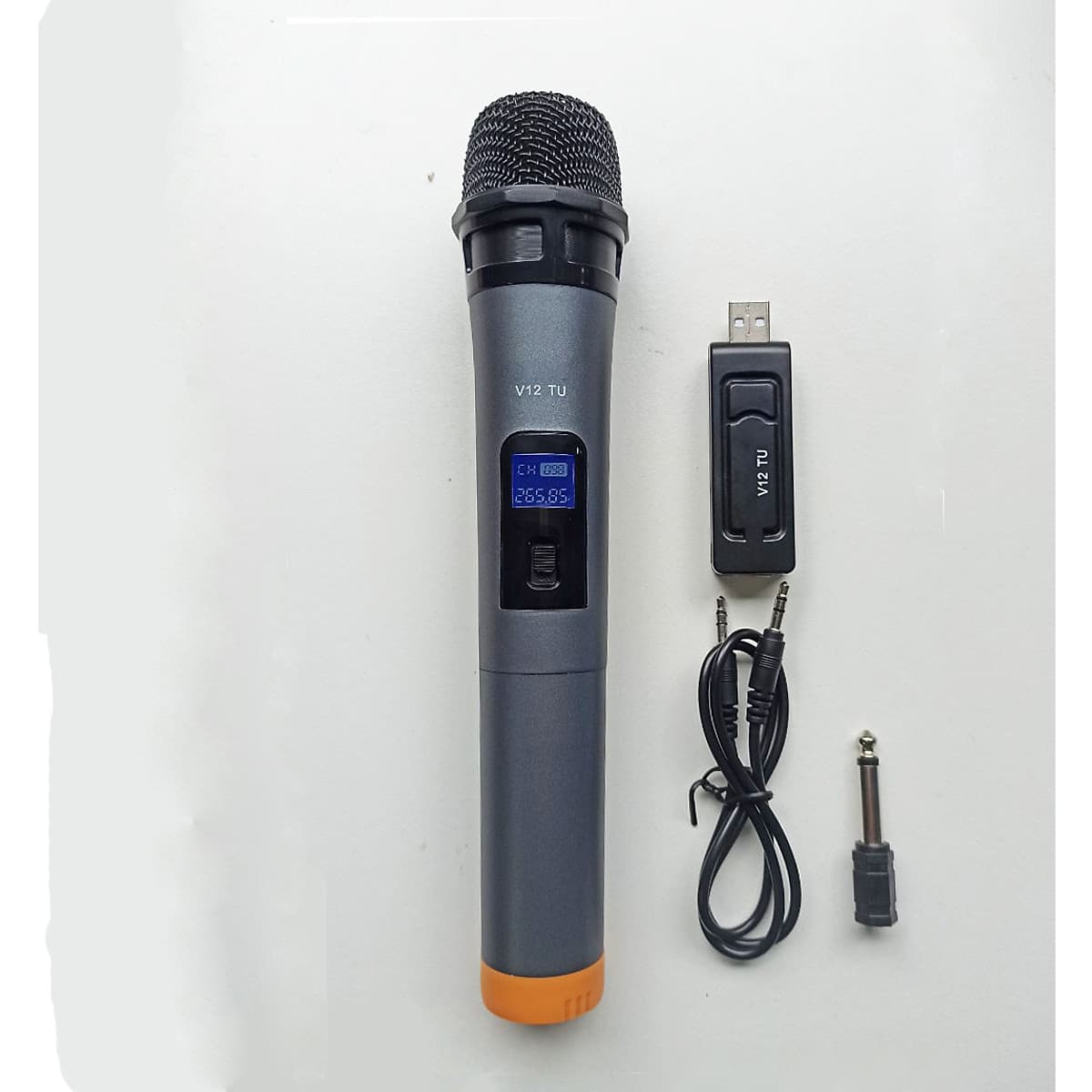 Bộ micro UHF dùng cho loa kéo , dàn âm thanh , hát karaoke V12 ( Hàng nhập khẩu )