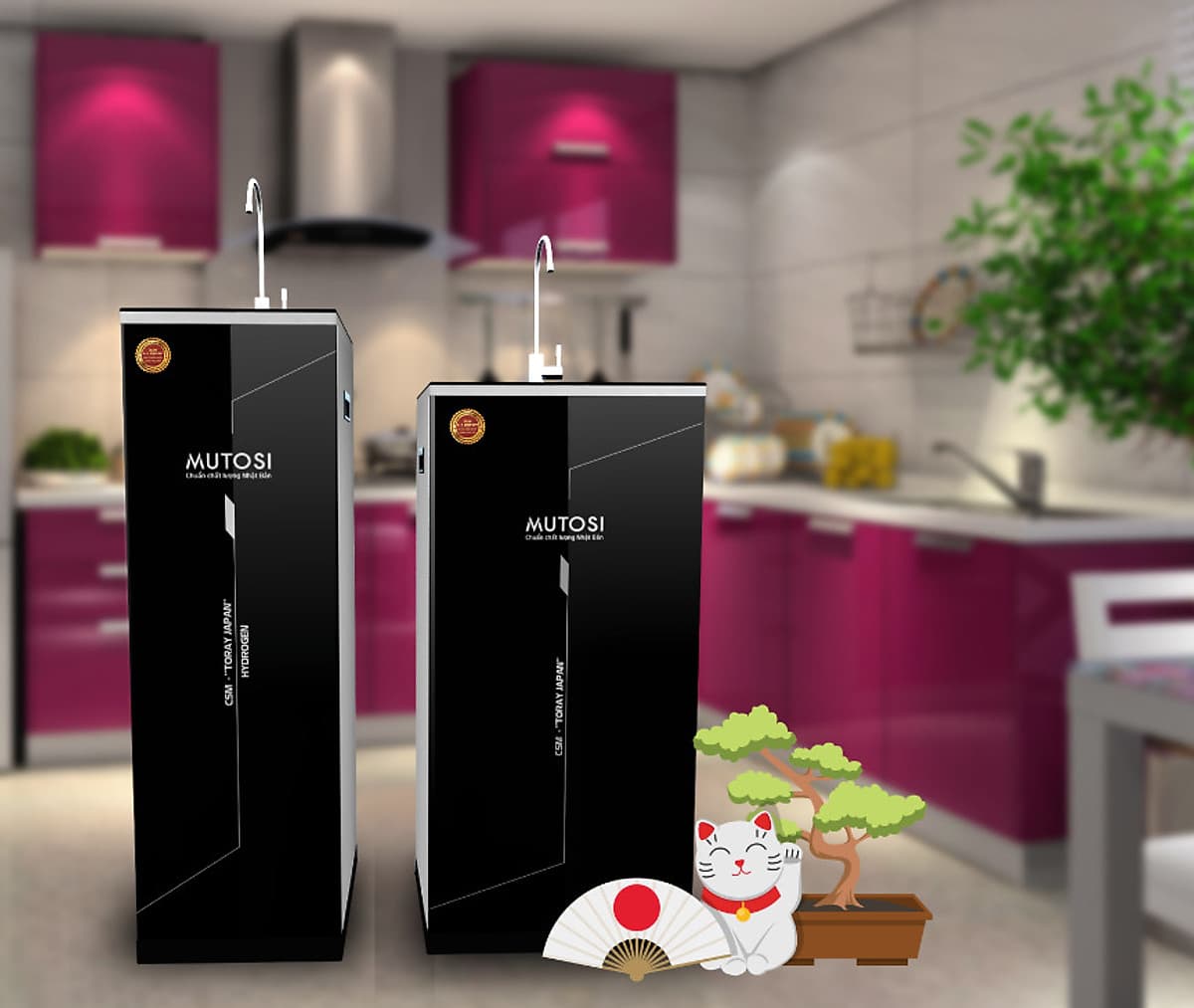Máy lọc nước RO Mutosi MP-290S tủ đứng, 9 cấp lọc, tạo nước kiềm hydrogen, công suất 20L/h - Hàng chính hãng
