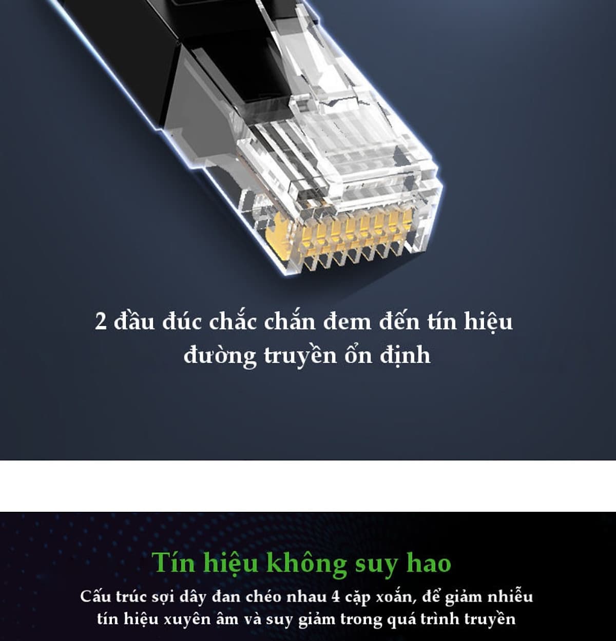 Dây cáp mạng 2 đầu đúc sẵn Cat6 UTP UGREEN NW102 20164 dài 10M - Hàng chính hãng