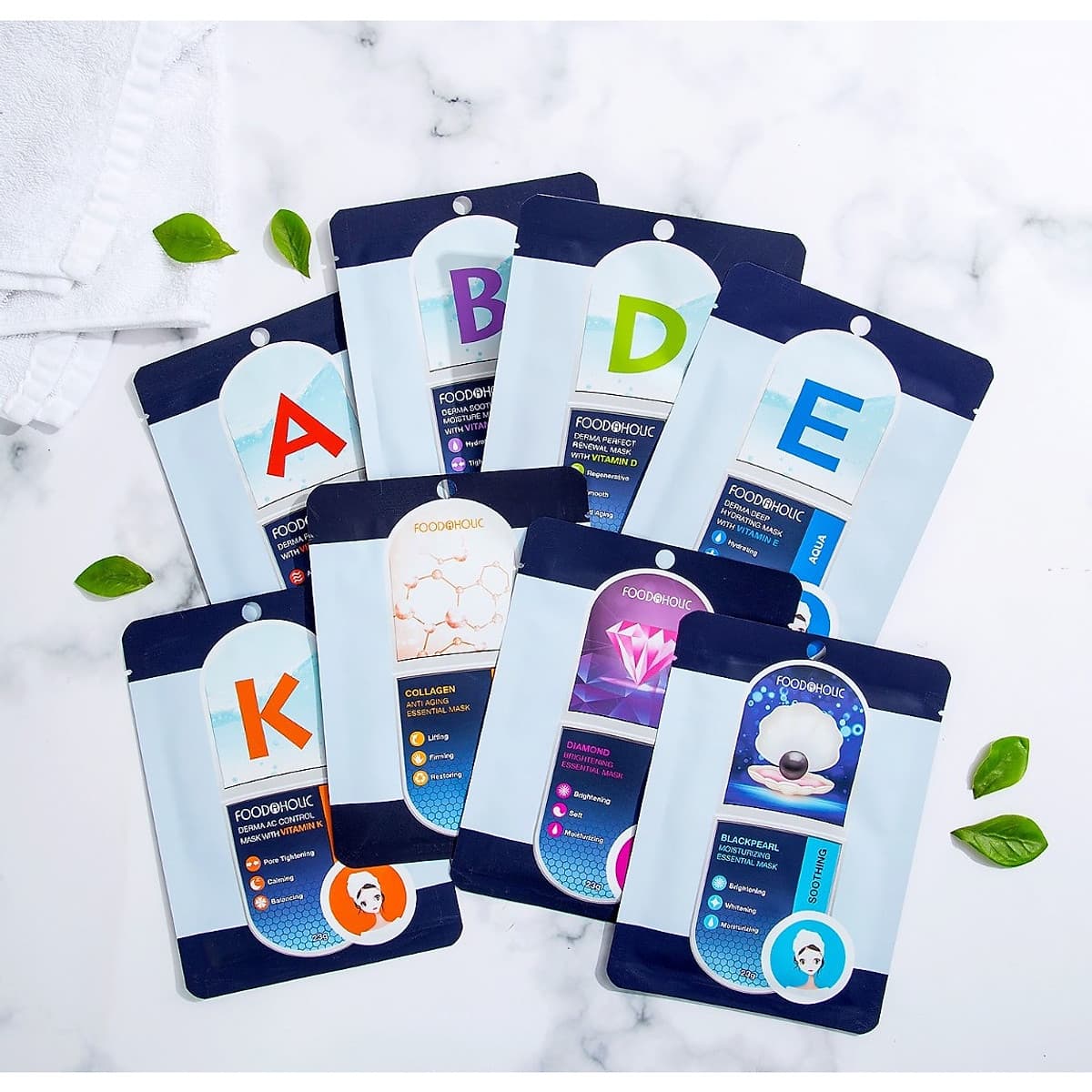 Combo 10 Mặt Nạ Giấy Dưỡng Da Foodaholic Essential Mask 23g x10