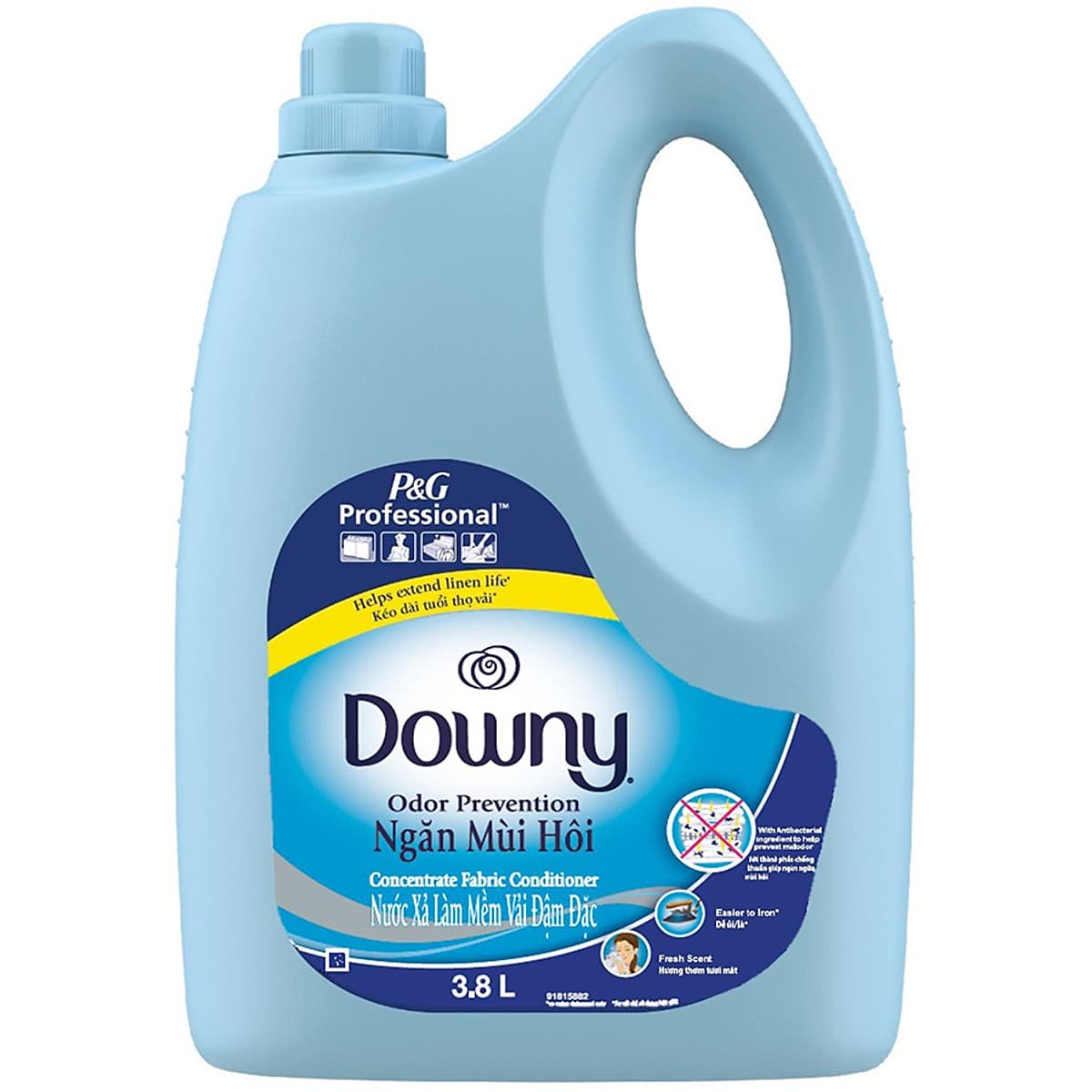 Nước Xả Vải Downy Chuyên Dụng Chống Khuẩn (Chai Lớn Tiết Kiệm 3.8L) - Bảo vệ khỏi vi khuẩn và mùi hôi - Hương thơm tươi mát kéo dài