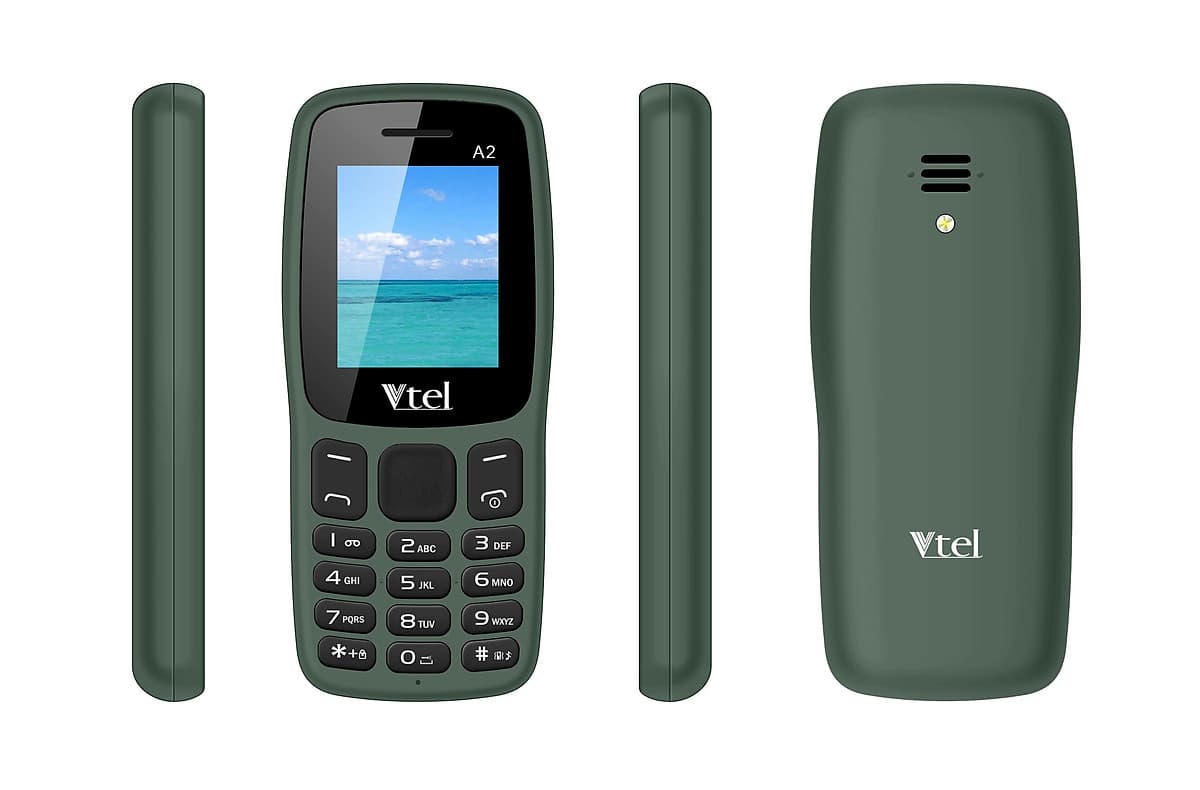 Điện thoại di động GSM Vtel A2 (Màu xanh lính) – Hàng chính hãng