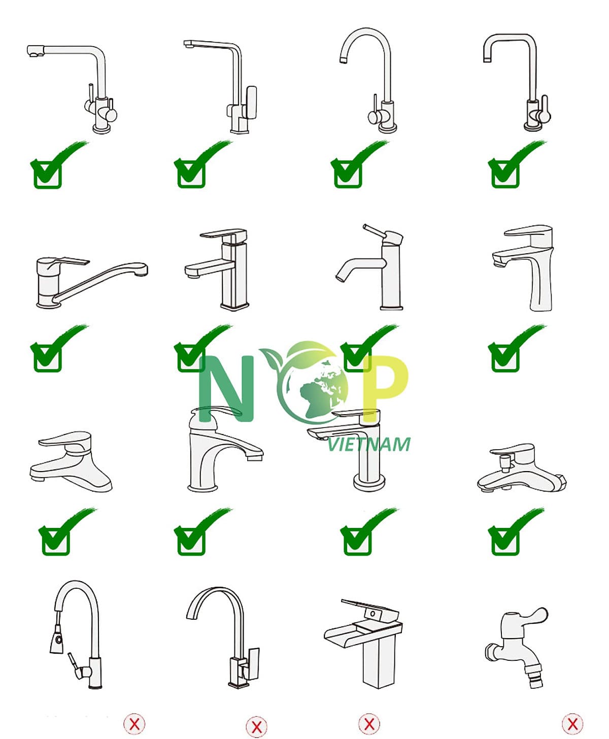 Đầu gắn vòi nước tăng áp, xoay 360 độ, hai chế độ nước, bằng đồng thau Waternymph ASQPQ034-N0020 (kèm bộ Ren chuyển đổi 6 món cho tất cả các loại vòi nước tiêu chuẩn)