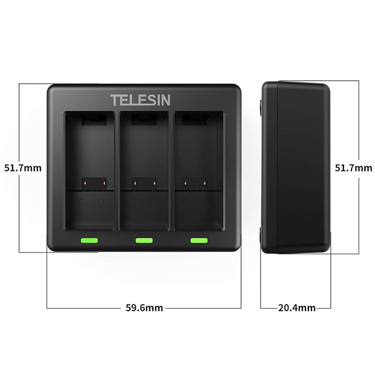 Dock Sạc 3 Pin Telesin Cho GoPro Hero 9 (Hàng Chính Hãng)