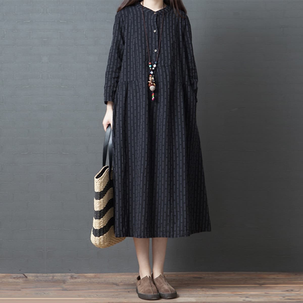 Váy Nữ Dáng Dài Oversized Kiểu Boho
