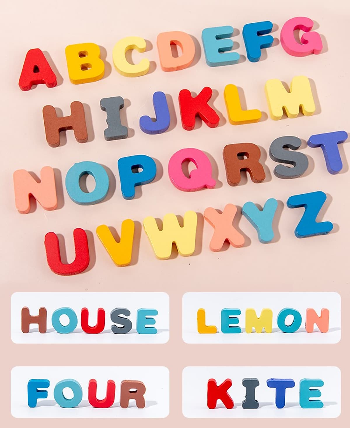 Bộ Đồ Chơi Gỗ Xếp Khối, Giáo Cụ Montessori Ghép chữ, Ghép số, Câu Cá, Xếp Khối, Ghép Hình - 6 trong 1 