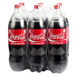 [Nhập mã COCATET2021] Lốc 6 Chai Nước Giải Khát Có Gas Coca-Cola (2.25L / Chai)