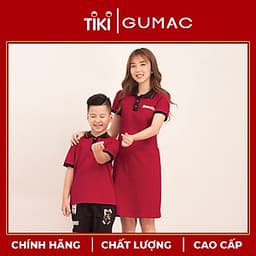Áo thun cho bé trai phối màu cổ bẻ GUMAC AKA514