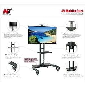 Giá treo tivi di động nhập khẩu AVA1500-60-1P (Đ8) màu đen cho tivi 32-65 inch