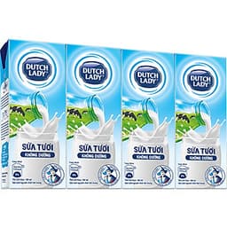 Thùng 48 Hộp Sữa Tươi Tiệt Trùng Dutch Lady Cô Gái Hà Lan Không Đường (48X180ml)