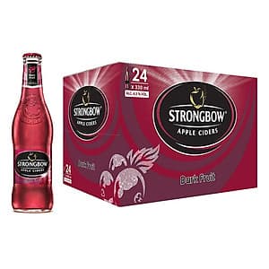 Thùng 24 Chai Nước Táo Lên Men Strongbow Dark Fruit - Vị dâu đen (330ml x24 Chai)