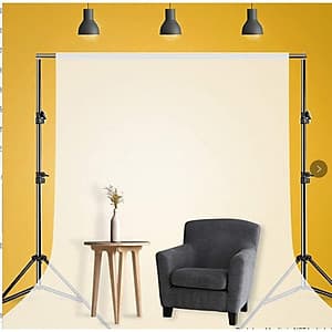 Khung giá treo phông nền chữ U chụp ảnh, quay video lookbook, ảnh cưới, livestream kích thước 2,6*3m, kèm Phông nền 