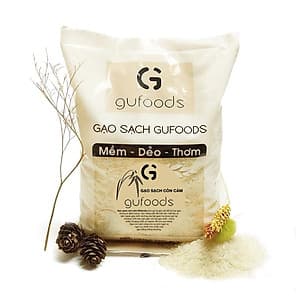 Combo 3 Gạo sạch còn cám GUfoods (ngọt - mềm - thơm) (mỗi túi 1kg)