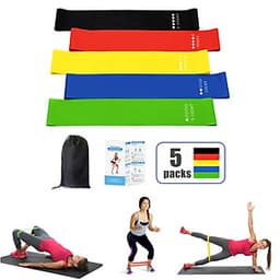 Bộ 5 dây đàn hồi tập gym, dây đàn hồi  mini band tập yoga dây đàn hồi kháng lực cao cấp, dây đàn hồi tập thể dục Cleacco ( bộ 5 dây đủ màu trong 1 túi )