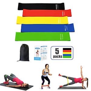 Bộ 5 dây đàn hồi tập gym, dây đàn hồi  mini band tập yoga dây đàn hồi kháng lực cao cấp, dây đàn hồi tập thể dục Cleacco ( bộ 5 dây đủ màu trong 1 túi )