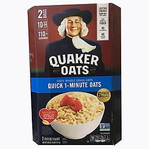 Yến Mạch Quaker Oats Quick - 1 Minute 4.52kg ( Dạng Hạt Cán Vỡ )