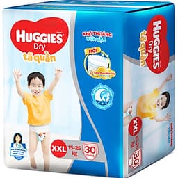 Tã Quần Huggies Dry Pants Jumbo XXL30 (Trên 14Kg) - Gói 30 Miếng